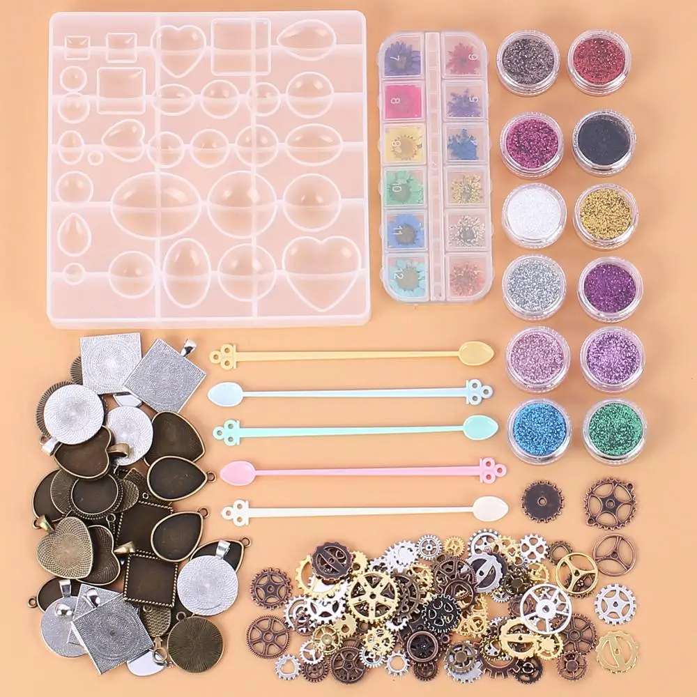 

Silicone Resin Pendant Molds Epoxy Resin Casting Kit Set For Making Jewelry Keychains Pendants