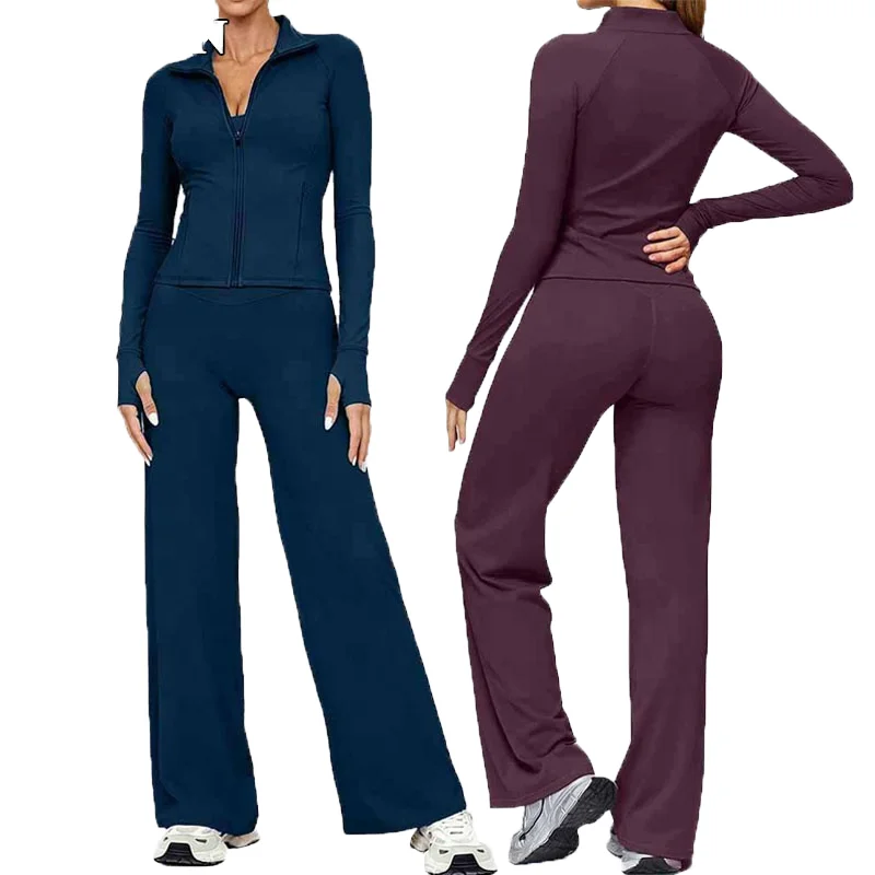 Three Piece Set弹力面料Wrinkle-Resistant Yoga Set