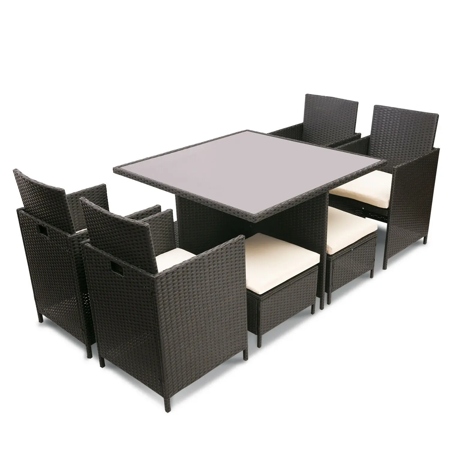 Easy Cleaning Outdoor Garden Table Set Dining Furniture Cube Set Garden