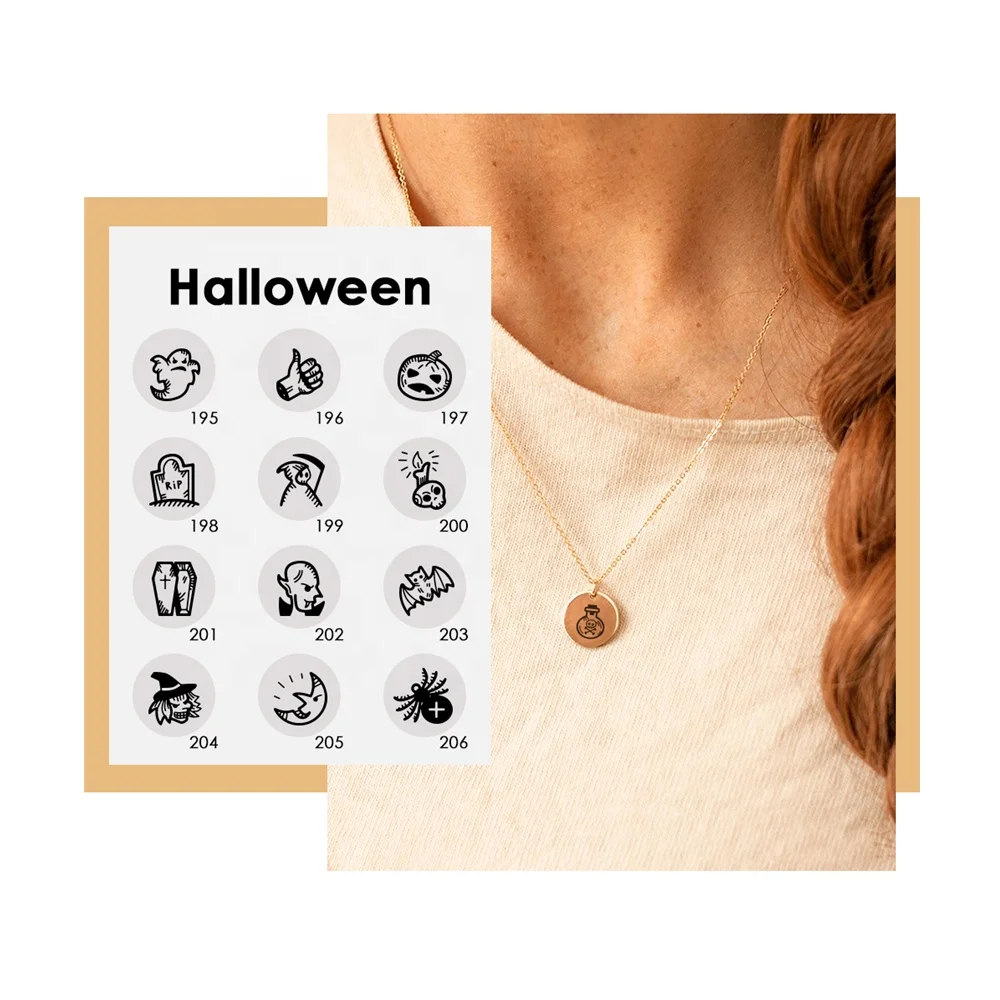 

Women Jewelry 316l Stainless Steel Silver Chunky Cross Customised Name Engraved Skull Pumpkin Large 18k Gold Pendant Necklace
