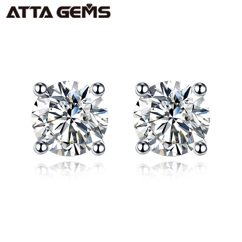 Fine Jewelry Custom 1ct 6.5mm 0.5ct 5.0mm D Color VVS  Moissanite Studs Earrings Engagement  for Her With GRA Certificate