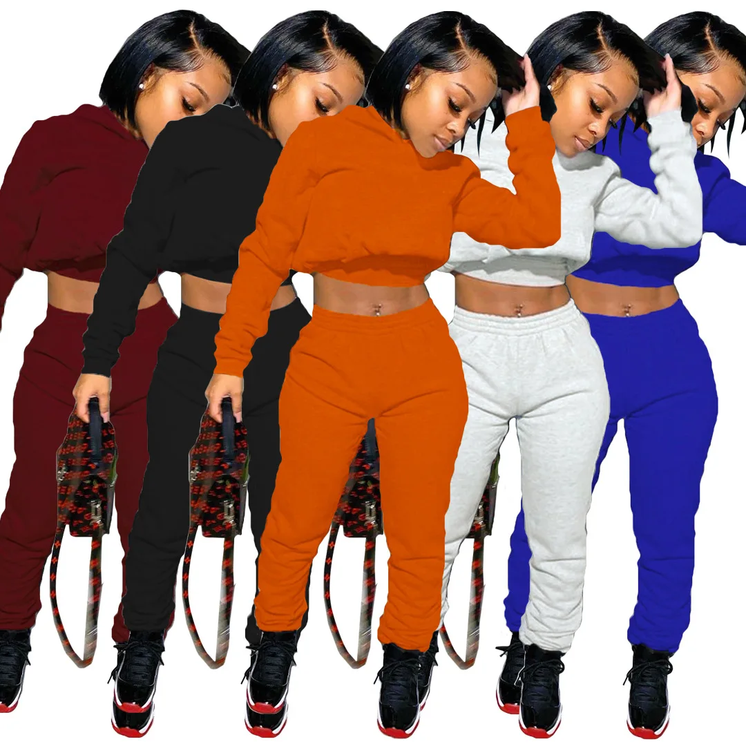 

New Stylish Custom Logo Tracksuit Sweatshirt And Jogging Sweatsuit 2 Piece Set For Women