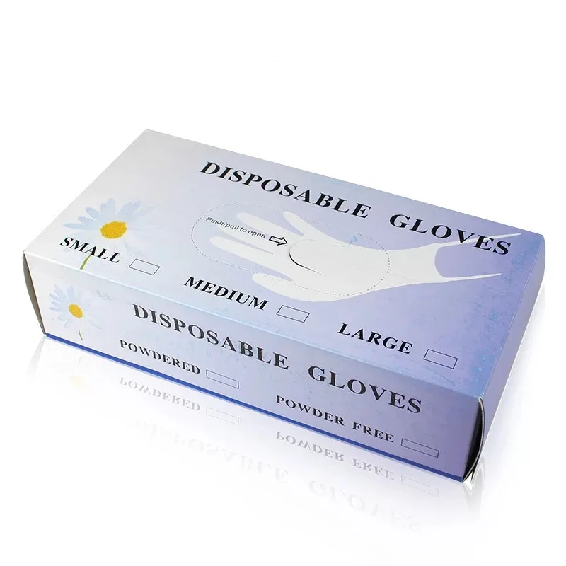 

50 pcs of transparent PVC glov powder-free disposable rubber nail mitten for permanent makeup tattoo