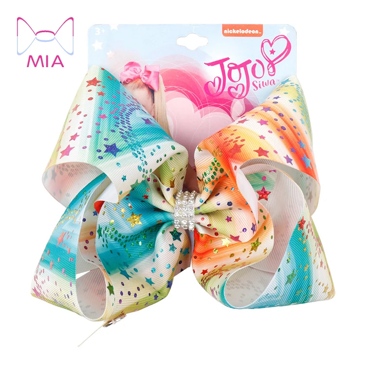 

Mia Free shipping Children's hair accessories New Crystal baby hair bows Colorful star sequins hair bow holder, Picture shows