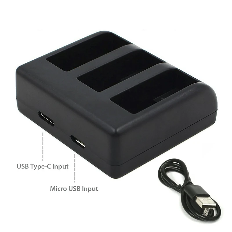 

Fast Shipping Super 3-Channel Triple Battery Charger With USB Cable for GoPro 5 6
