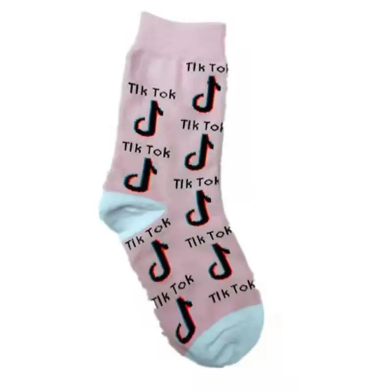 

custom cute cartoon designer 100% cotton white soft kid socks tik tok socks for girls kids, Light pink/light green/pruple red/black/blue/green/white