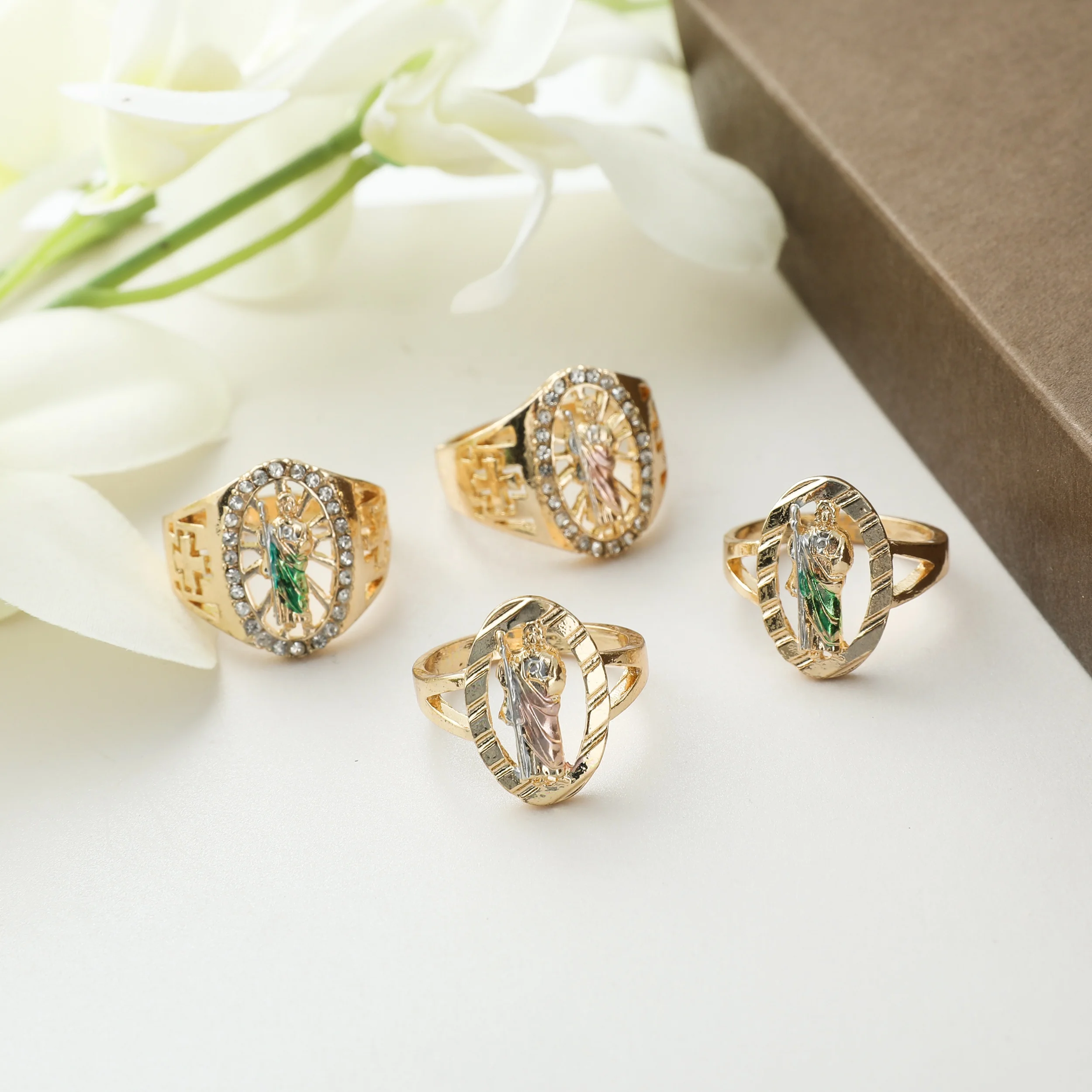 

New Arrival High Quality Wholesale st Jude stone tricolor ring