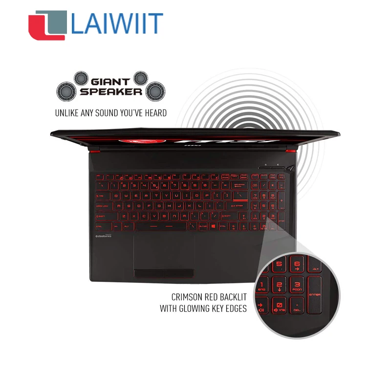 

LAIWIIT MSI 15.6 inch used second hand gaming laptop RTX2060 6Gb Graphics i7 9th Gen. Msi laptop gaming notebook PC, Black