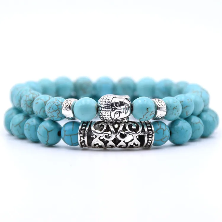 

Wholesale Lava Stone Beads Bracelet Turquoise Bead Buddha Power Bracelet, Picture