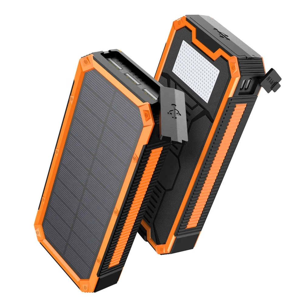 

Outdoor Solar Power Bank 30000mAh Portable Solar Charger QC3.0 Fast Charging Triple USB Rubber IP66Waterproof For Camping Mobile
