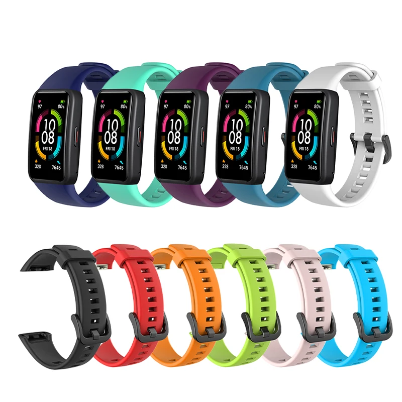

Silicone honor bands 6 colors watch bands for huawei honor band 6 straps, Silver, rose pink, black, gold, rose gold, gray