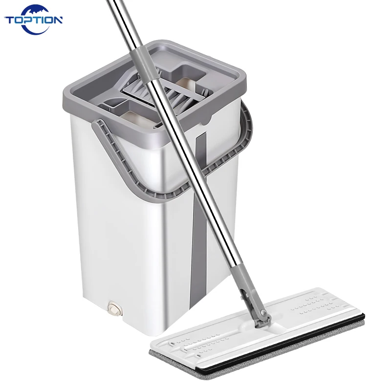 

Chinese 360 spinning microfiber flat mop magic floor cleaning scratch bucket mop spin and hand free squeeze mop