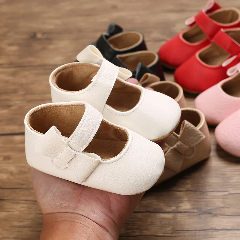 

New Trending Baby Girls Beautiful Princess Shoes with cute Bow, 6 colos