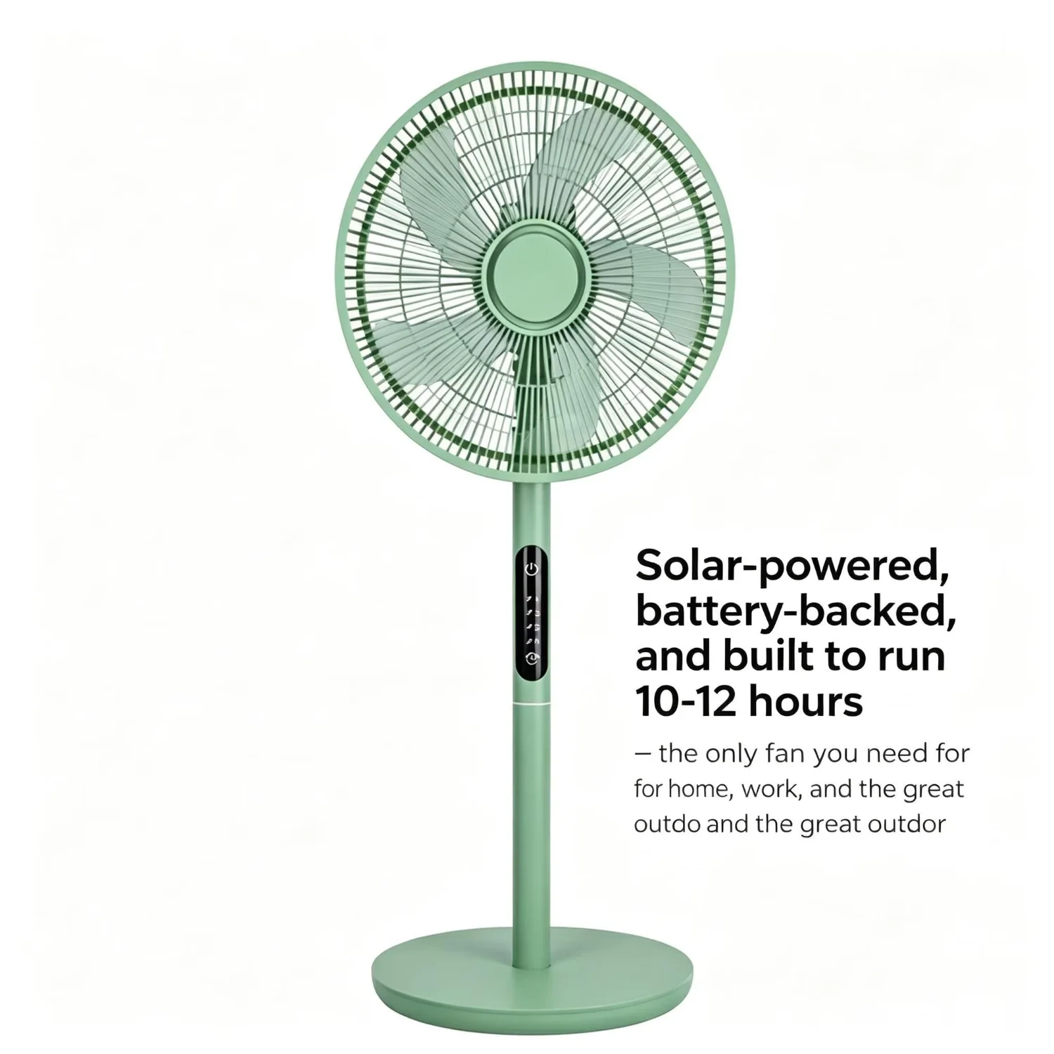 Pedestal Fan, 16'', Solar, Plastic, Brushless - detail 2