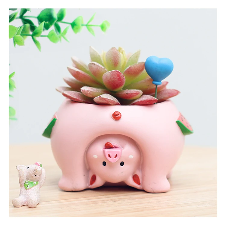 

Modern Cartoon Succulent Planter Pot Resin Creative Animals Desktop Decoration Flower Pots, Optional