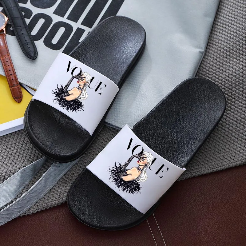 

vogue princess Slides for women Cartoon slippers funny Indoor Slippers Beach Flip Flops Bathroom Home Slippers women