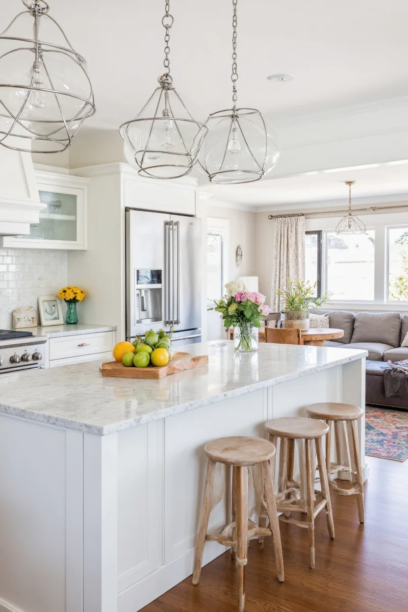 Neutral kitchen with white cabinets