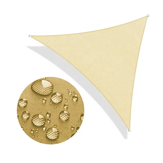 

Sun shade cover sail heavy duty polyester outdoor waterproof shade sail, Sand