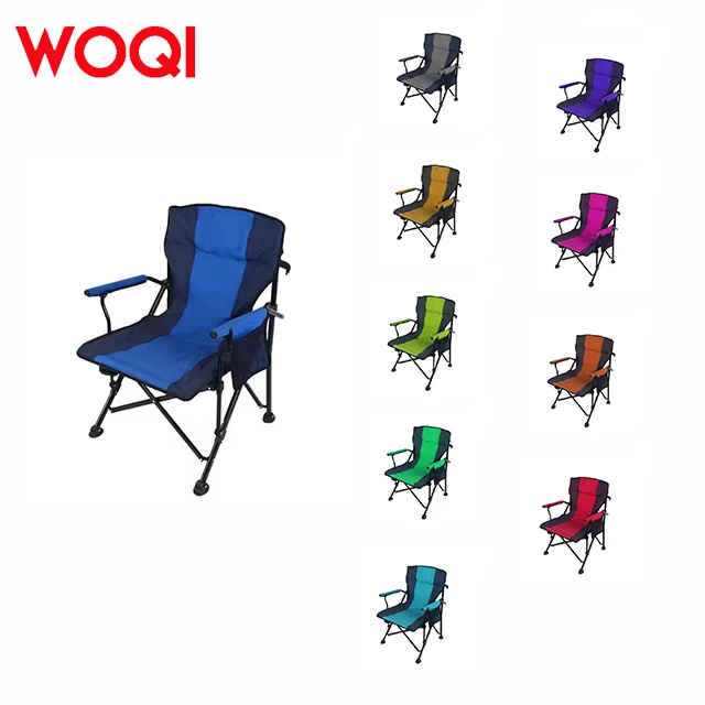 WOQI Customized Portable Lightweight Iron Folding Camping Chair Modern Design for Outdoor BBQ Fishing Park & Leisure with Logo