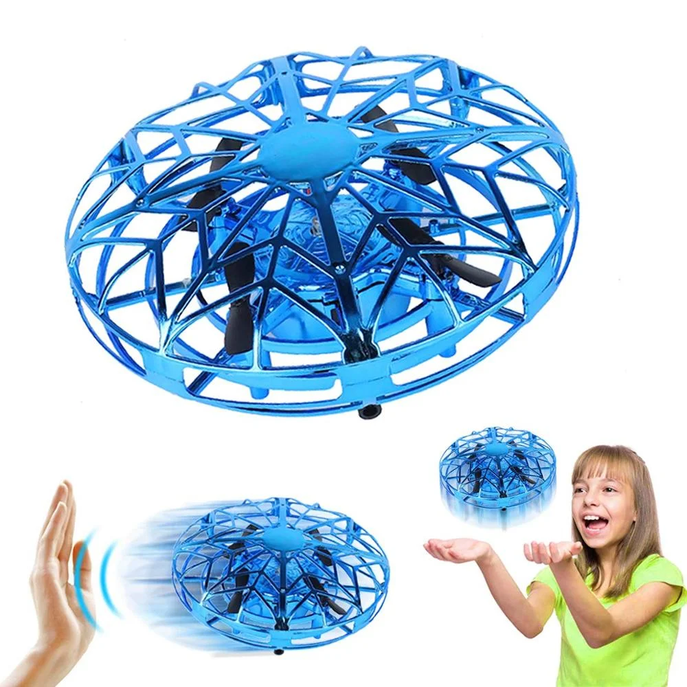 

Flying Inflatable Spinning Mini UFO Light Saucer Orb Magic Ball Spinner Toy Hand Controlled Drone for Kids and Adults