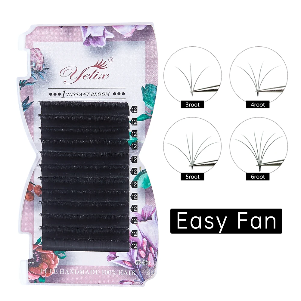 

Yelix Professional 0.05/0.07 mm Mixed Length Auto Fan Lash No Skilled Operation Eyelash Extension Set