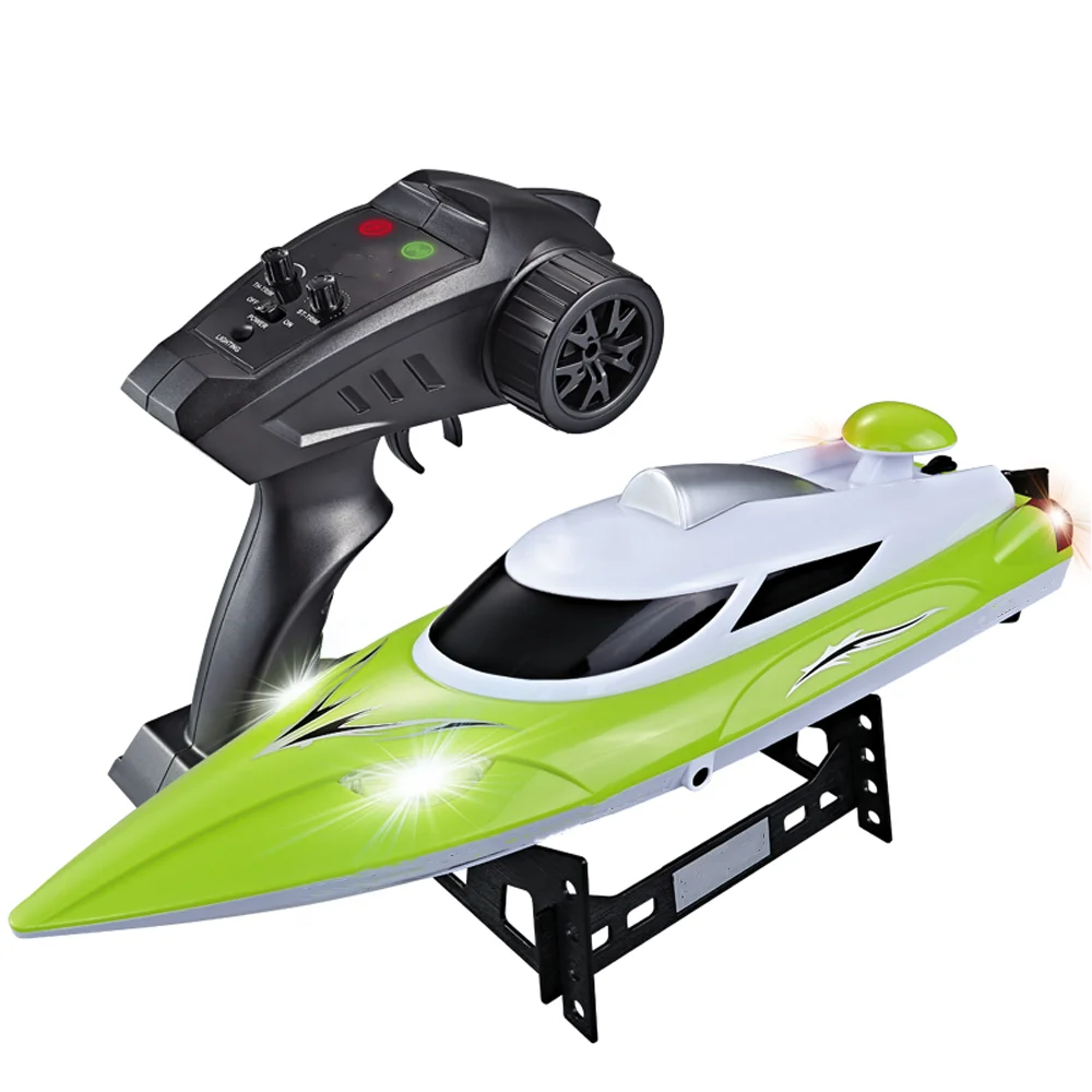 green remote control boat