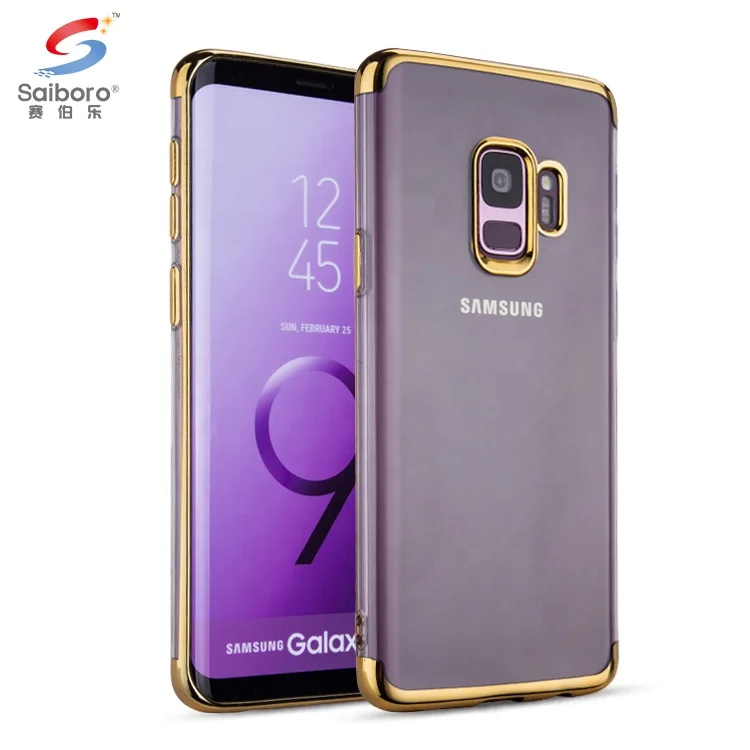 

Saiboro custom case for samsung s9 tpu clear shockproof case electroplate tpu mobile phone case, Multi-color, can be customized