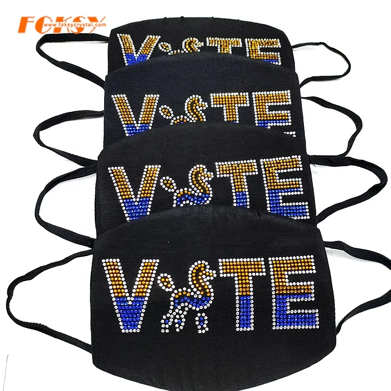 
Custom Order of the Eastern Star Vote Rhinestone Transfer Motif Iron on Party Washable Mask for OES Greek Sorority 