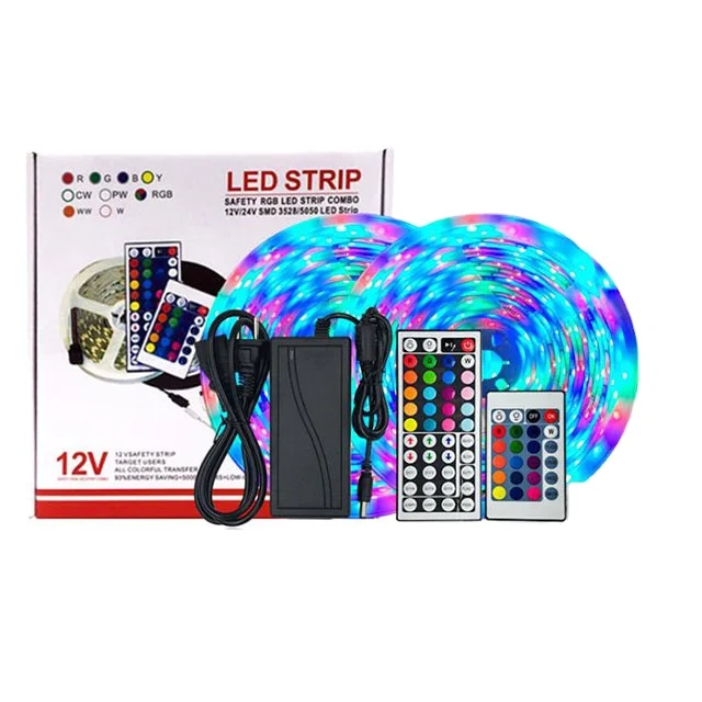 3528RGB light belt set low voltage 12V waterproof 60 lights 10 meters soft light with color box set