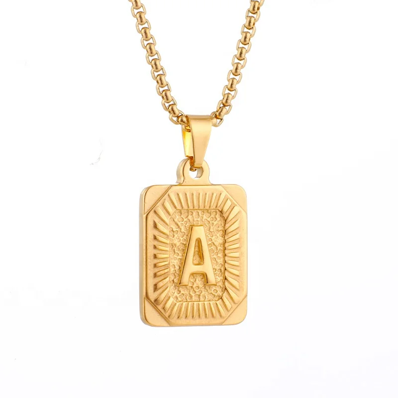 

New Stainless Steel English Alphabet Necklace Fashion Personality Hip Hop Jewelry Wholesale, Gold,silver
