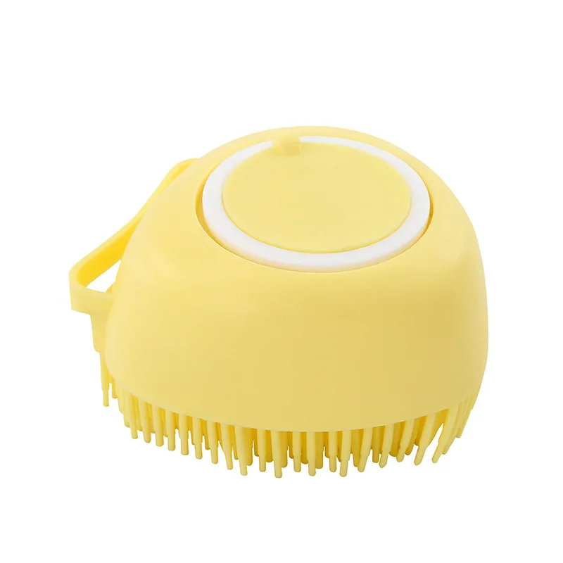 

RTS wholesale Pet Bathing Shower Tool Pet hair bath brush with massage pet brush and shampoo pressing, Accept customized