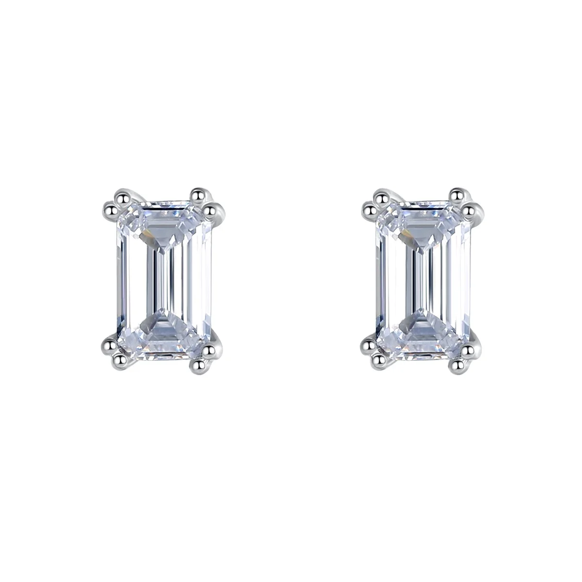 CZCITY Jewelries Ladies Cut CZ Stud Earrings 925 Sterling Silver Cubic Zirconia Stone Stud Earring