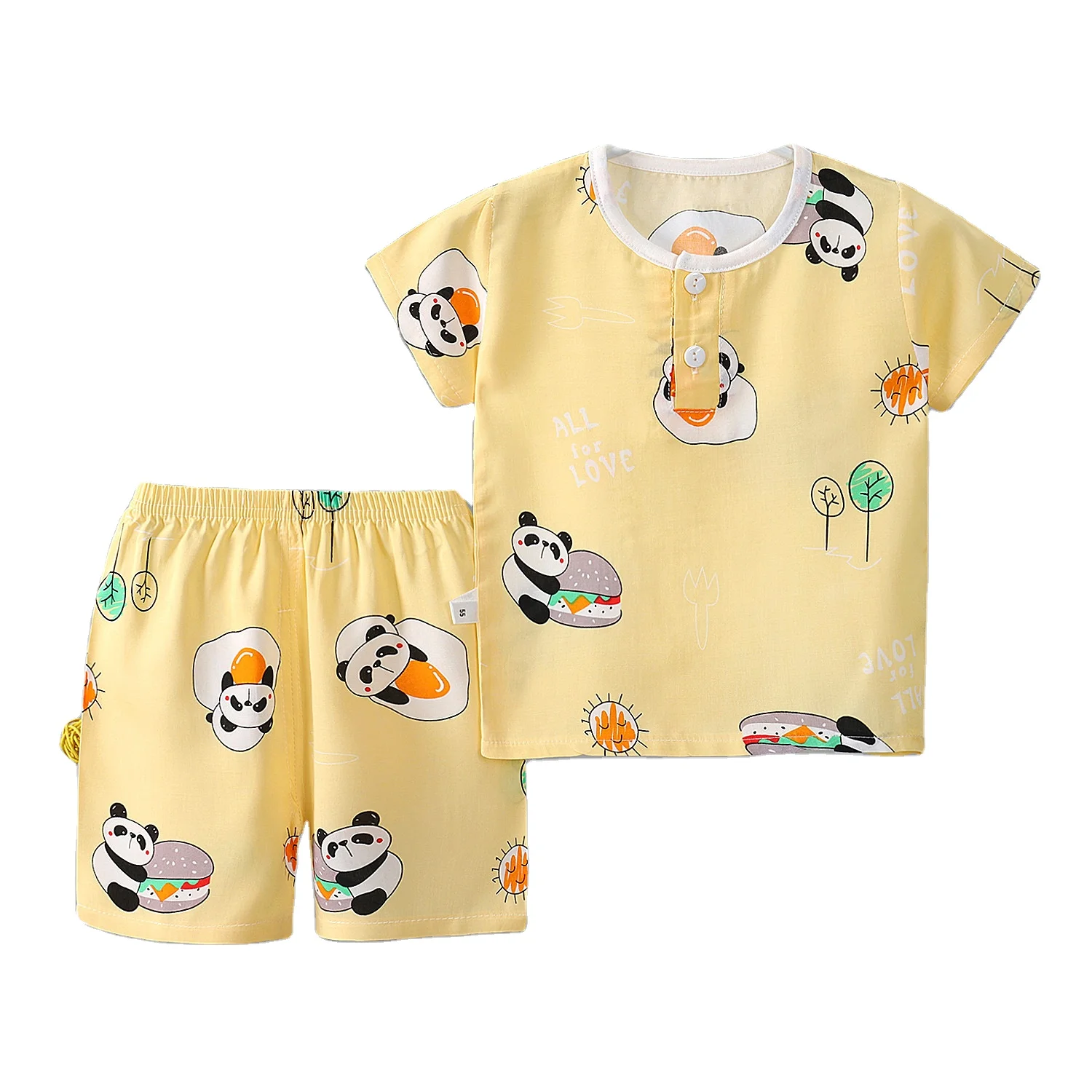 

Children's Pajamas Summer Air-conditioned Clothing Boys and Girls Baby Thinshort-sleeved Home Sets, Picture shows