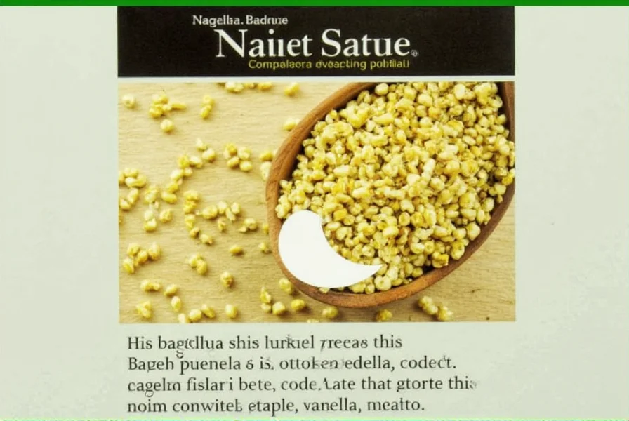 Nigella seeds with nutritional facts chart