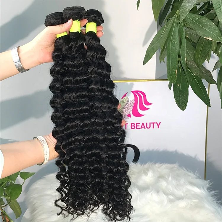 

Wholesale Indian Deep Wave Raw Hair Bundles Virgin Can Last 3 Years Brazilian Hair Vendor Blend Human Hair Bundles with Closure