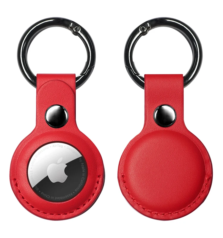 

Factory Wholesale For Airtags Accessories Protective Case Pu Leather Case For Air Tag Hollow Leather Airtags Case, 6 color