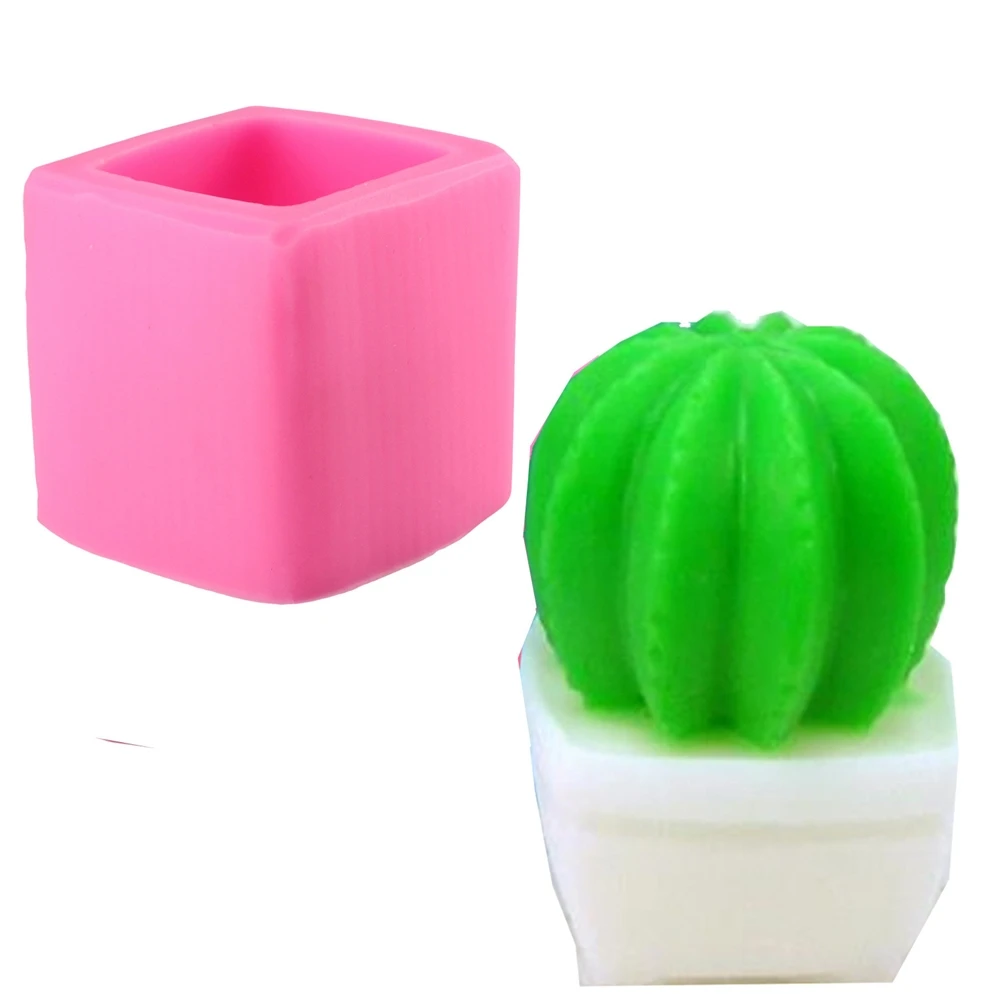 

B-3153 DIY gypsum plaster molds Cactus silicone candle mold decoration succulent plants candle silicone mould, As picture or as your request