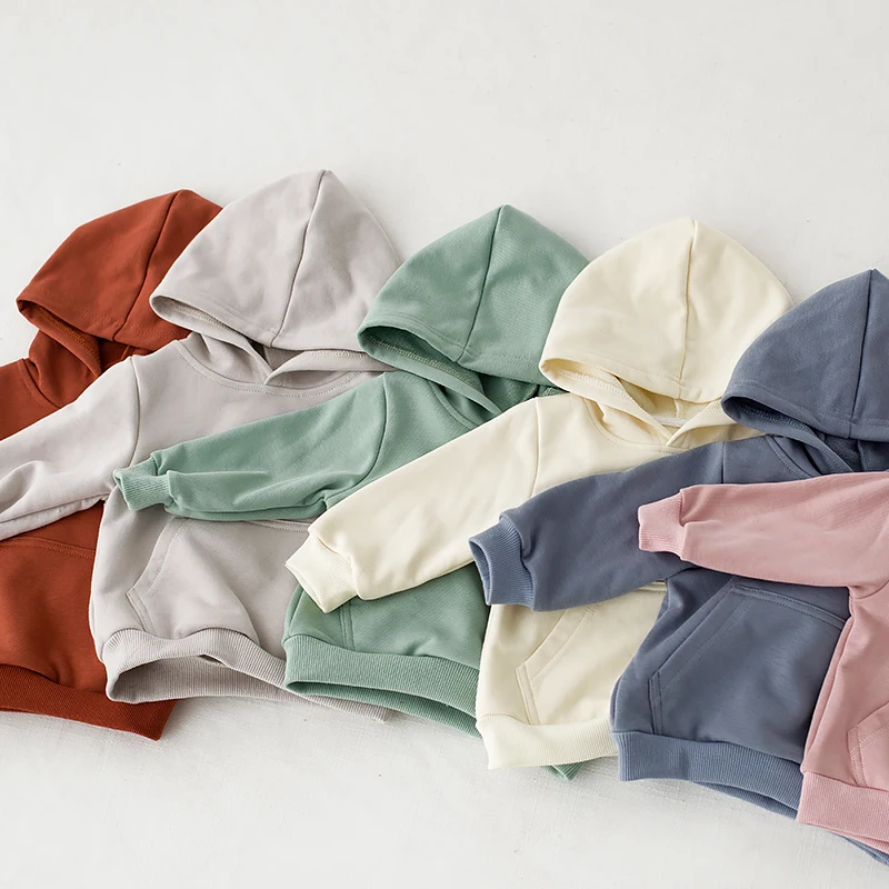 

2020Hot sale 100% cotton wholesale custom logo kids baby boy girl clothes hoodies sweatshirts