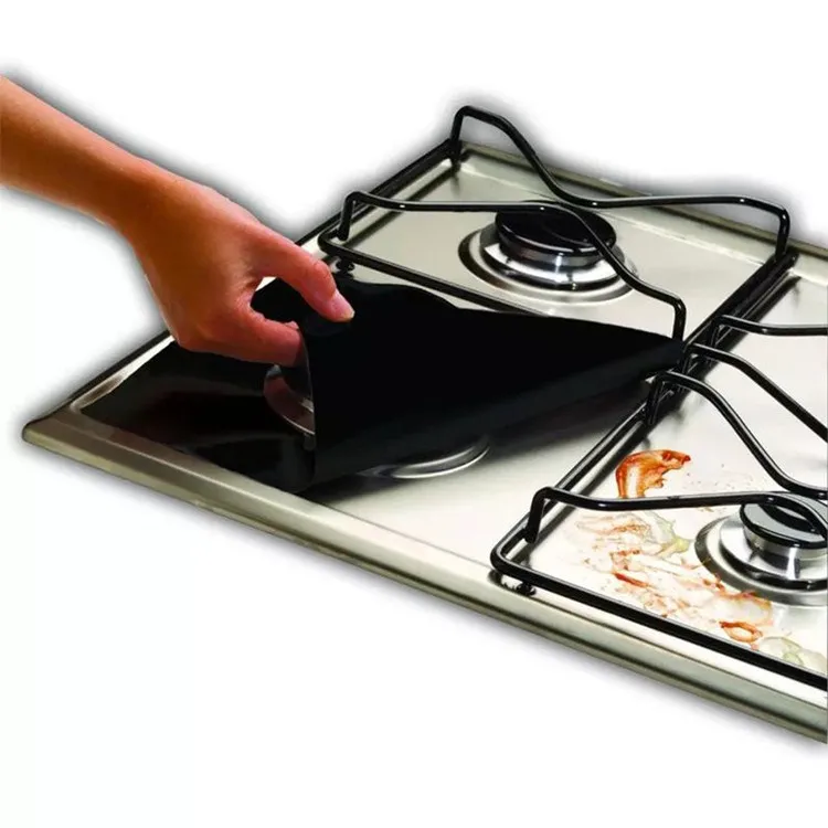 

Top selling gas stove surface protector gas range protectors black Stove Burner Covers repeatable easy to clean, Black,brown,silver,beige