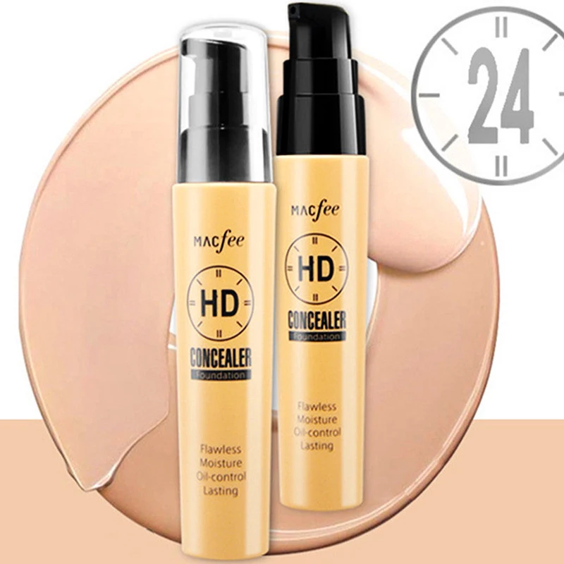 

Wholesale Liquid Foundation Natural Concealer Long Lasting Waterproof Beauty 24 Hour Makeup Matte Liquid Foundation, 4 colors