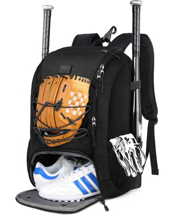 

MATEIN Lightweight Baseball Bag with Fence Hook Hold,Softball Bat Bag with Shoes Compartment for Youth, Boys and Adult