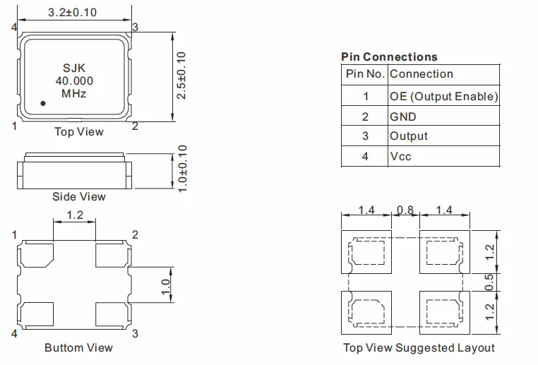 Sjk Smd 3225 Crystal Oscillator -series 3n 54.000mhz,15pf Manufacturer ...