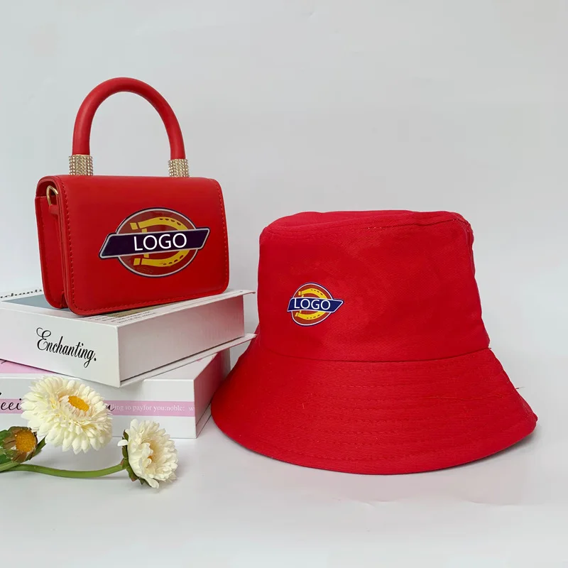 

Wholesale custom logo vegan pu leather women shoulder chain square bags hats and purses handbags set, 4 colors