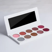 

Private Label 10 Colors Glitter Matte Powder White Eyeshadow Palette with Mirror & Magnet