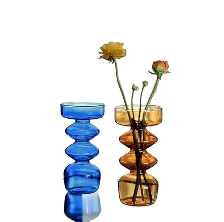 

Nordic creative light luxury glass vase, dining table, living room, dry flowers, Transparent