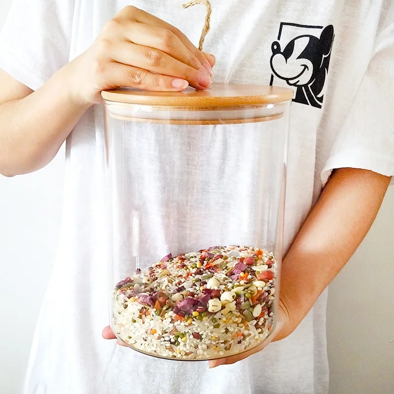 

250ml glass jar with bamboo airtight lid, Transparent