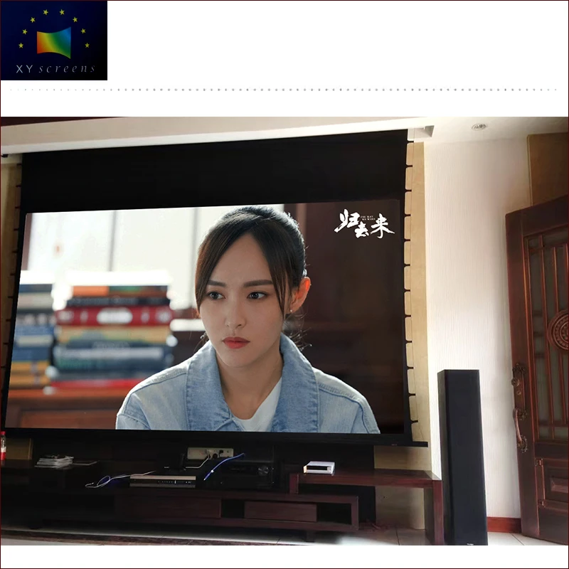 

XYScreen 4K alr UHD motorized tab-tensioned projector screen with aluminum alloy housing