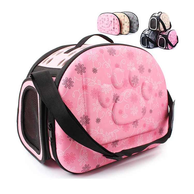 

Amazon Best Seller Portable Outdoor Foldable Soft EVA Dog Pet Carrier, Champagne/pink/grey