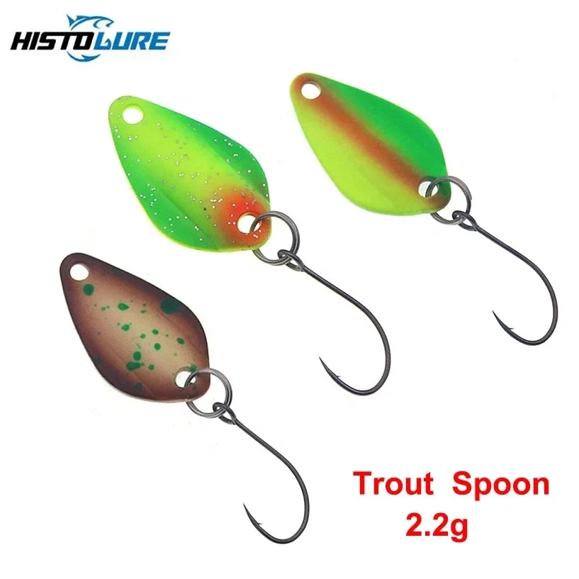 

HISTOLURE 2.2g Trout Lure Metal Spoon Bait Isca Artificial Fishing Bait Pesca Fishing Tackle Spoon Fishing Lure, 5 colors