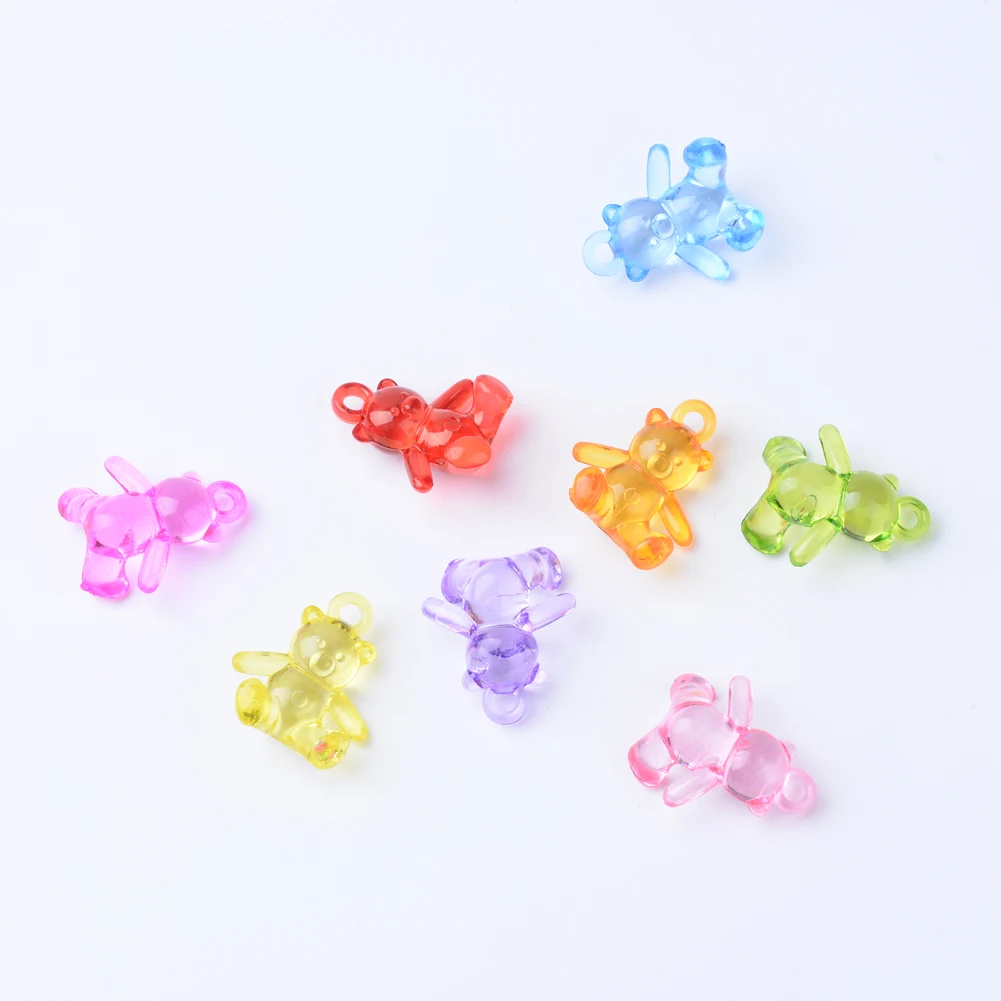 

PandaHall Bear Mixed Color Transparent Acrylic Pendants